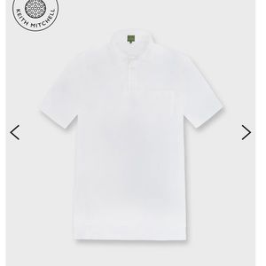 Sid Mashburn 100% Cotton Short Sleeve White Polo